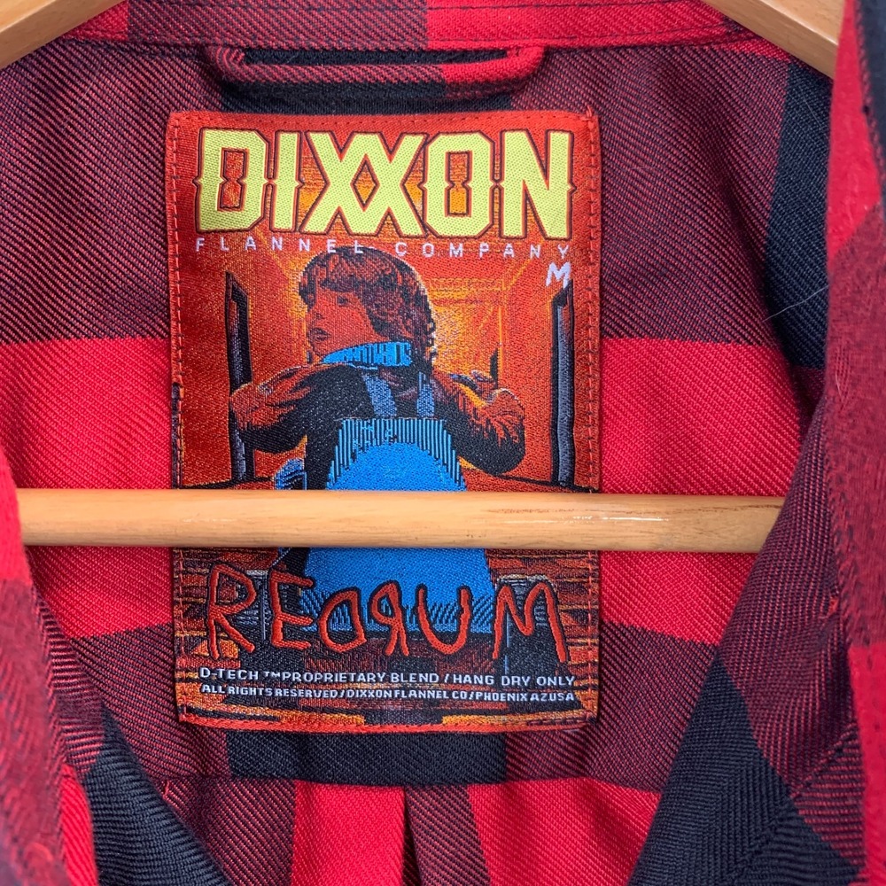 Dixxon Redrum Stephen King's The Shining Red Black Buffalo Plaid Flannel Medium - Picture 3 of 7